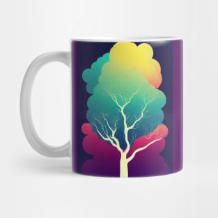 Vibrant Colored Whimsical Minimalist Lonely Tree - Abstract Minimalist Bright Colorful Nature Poster Art of a Leafless Branches Mug